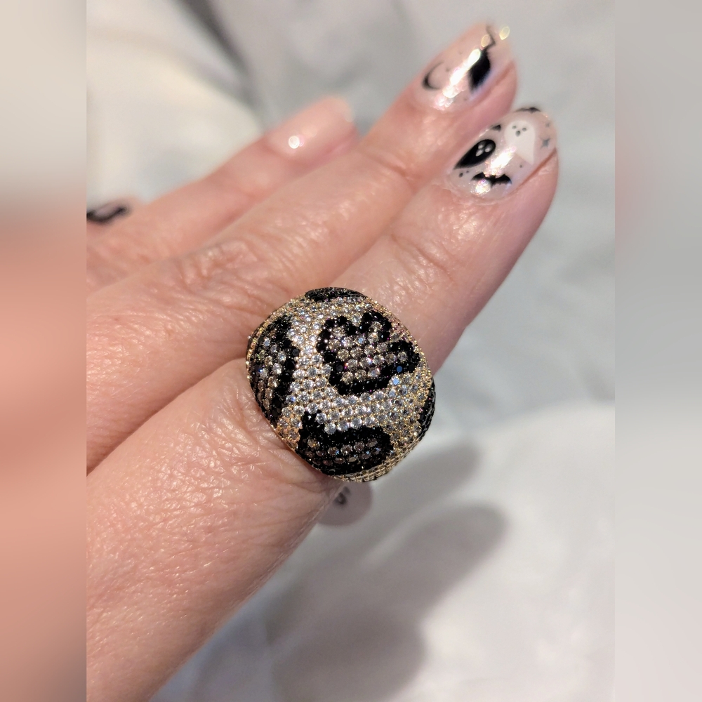 Leopard Print CZs & Gold Ring